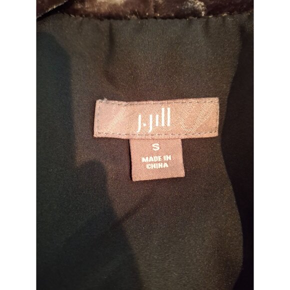 J. Jill Brown Velvet Vest S Rayon Silk Blend Drape Open Front Boho Chic Goth - Picture 3 of 7